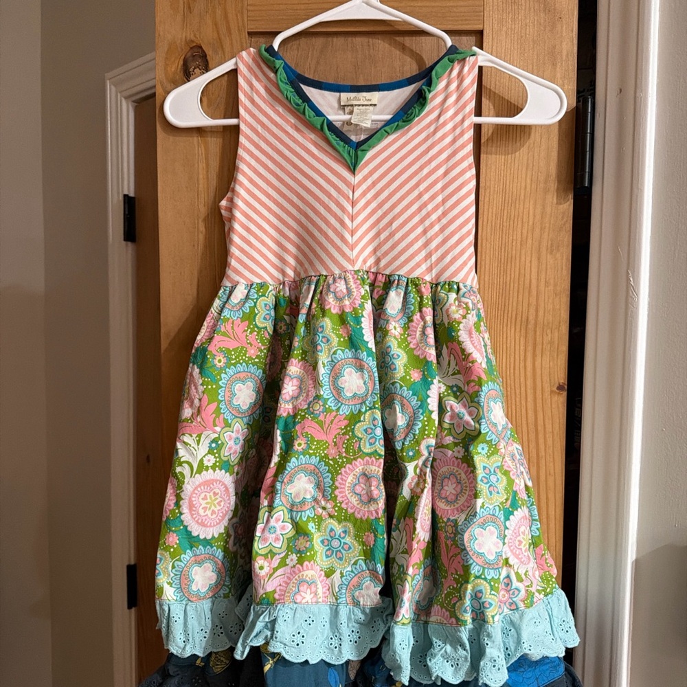 Matilda Jane Pink and Green Floral Kids Dress